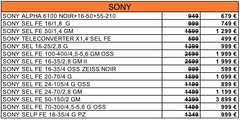 Sony soldes d'été Camara Pau 2026